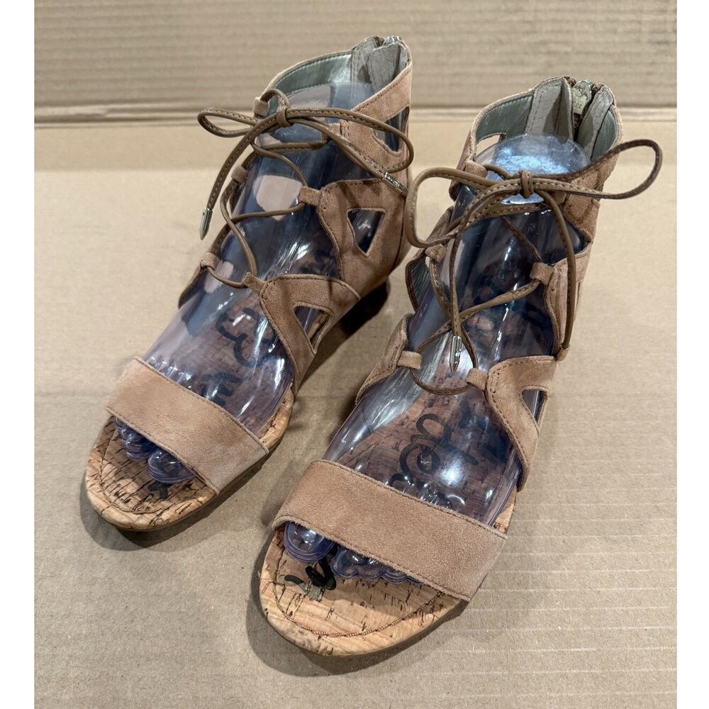 Sam Edelman Suede Dean Caged Gladiator Sandal Womens Size 6.5M Tan - Picture 2 of 8